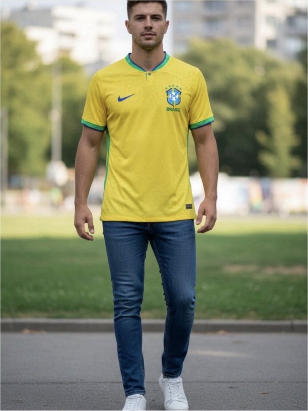 Nike Brazil Vintage 2006 World Cup Home Soccer Jersey Men’s Yellow Dri-FIT Xl